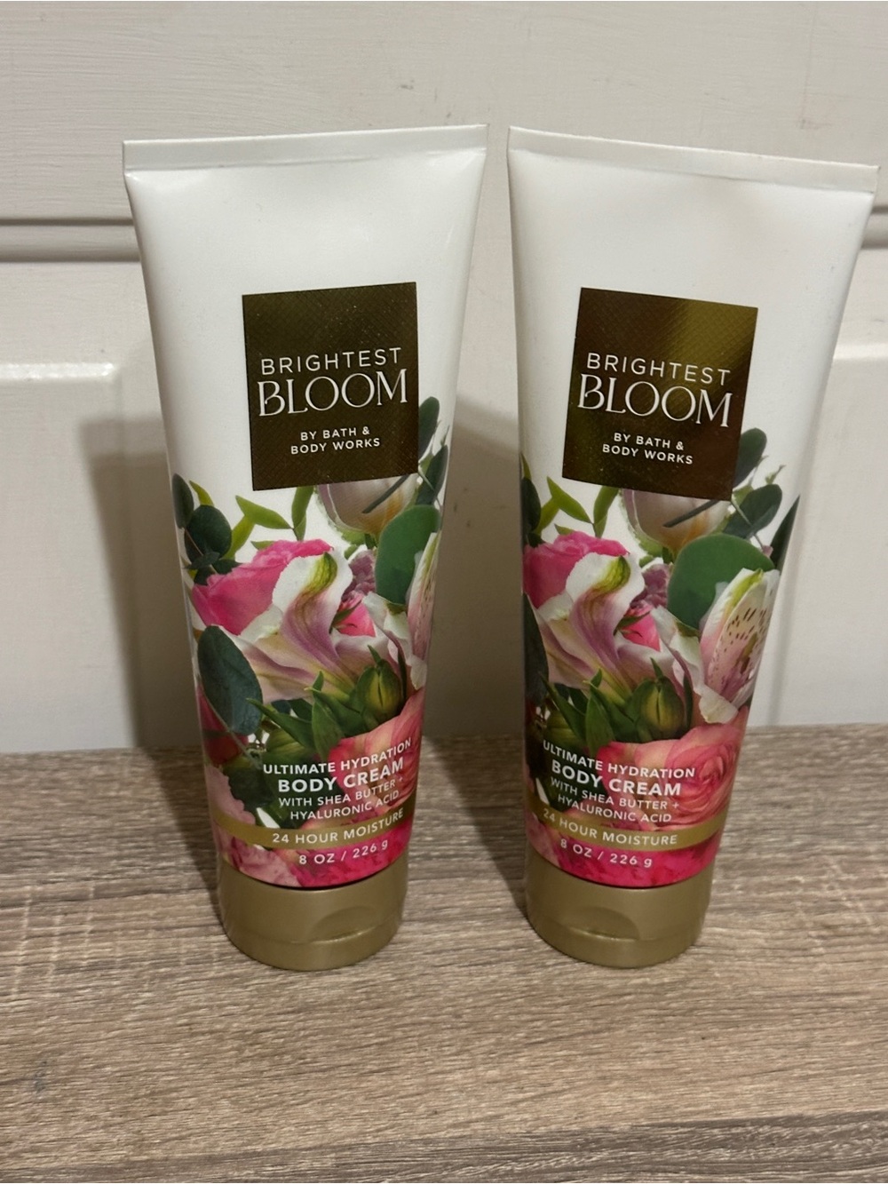 NEW Bath & Body Works Lot of 2 Tubes Brightest Bloom Hydrating Body Cream 8 oz
